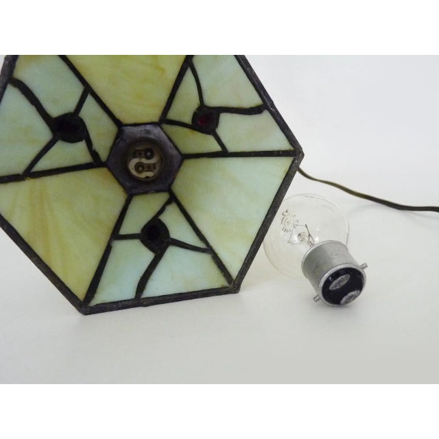 Gold Art Deco Cherub Lamp in Spelter and Glass Paste by Peyre, 1930s For Sale - Image 8 of 10