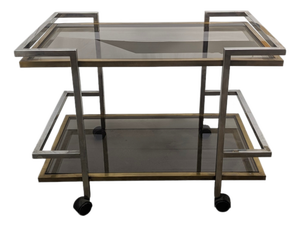 Vintage Gilt Metal Bar Trolley, 1970s