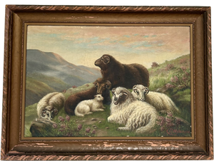 Robert Watson 19th Century Oil Painting of Scottish Highlands Sheep