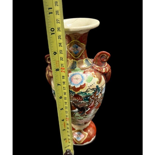 Late 19th Century Antique Big Satsuma Pottery Vase Around 1900's Japan Samurai For Sale - Image 5 of 5