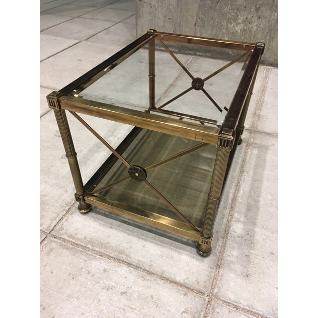 Metal Aged Brass End Table From Mastercraft For Sale - Image 7 of 13