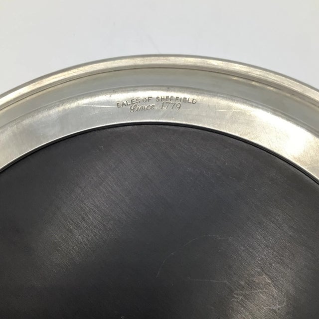 Pewter Eales of Sheffield Serving Tray and 6 English Pewter Stemmed Aperitif Glasses - Set of 7 For Sale - Image 10 of 13