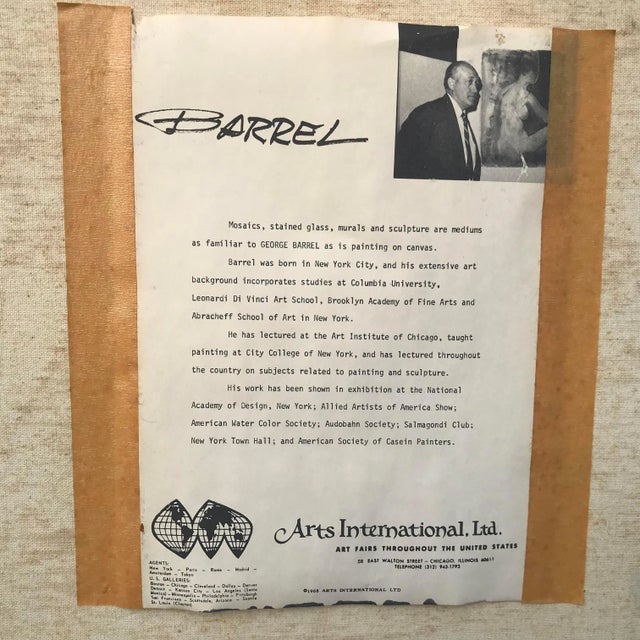 1960's Signed George Barrel Original Oil Painting of Ballerina Posing For Sale - Image 10 of 13