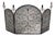 French Country Wrought Iron 3 Panel Firescreen For Sale