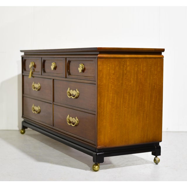 Mid 20th Century Mid Century Chinoiserie 7 Drawer Dresser by Bassett Furniture For Sale - Image 5 of 13
