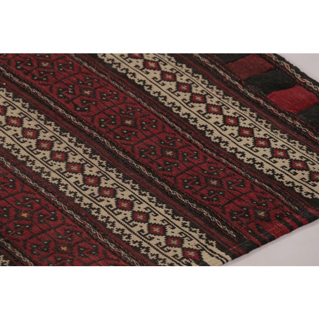 Tribal Vintage Persian Kilim, Tribal Runner Rug With Geometric Borders - Rug & Kilim For Sale - Image 3 of 8