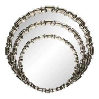 Early 20th Century Graduated Barker Brothers Silver-Plate Trays- Set of 3 For Sale