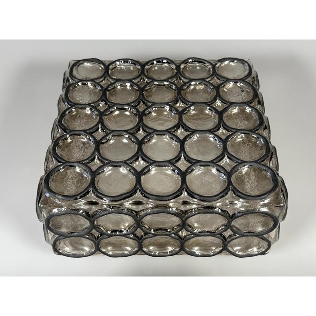 1960s/70s Ceiling Lamp by Glashütte Limburg, Germany, Glass & Metal Item: Ceiling Lamp Manufacturer: Glashütte Limburg...