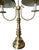 Bunny Williams Home Monumental Vintage Brass Bouillotte Table Lamp With Custom Hunter Green Pleated Shades — Ralph Lauren / Visual Comfort For Sale - Image 4 of 15