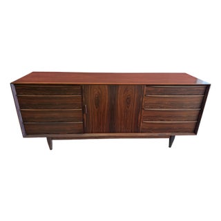 1960s Brazilian Rosewood 13 Drawer Dresser Credenza by Svend Age Madsen for Falster of Denmark, Attributed For Sale