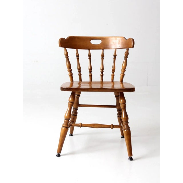 Vintage Wood Pub Chair For Sale - Image 6 of 9