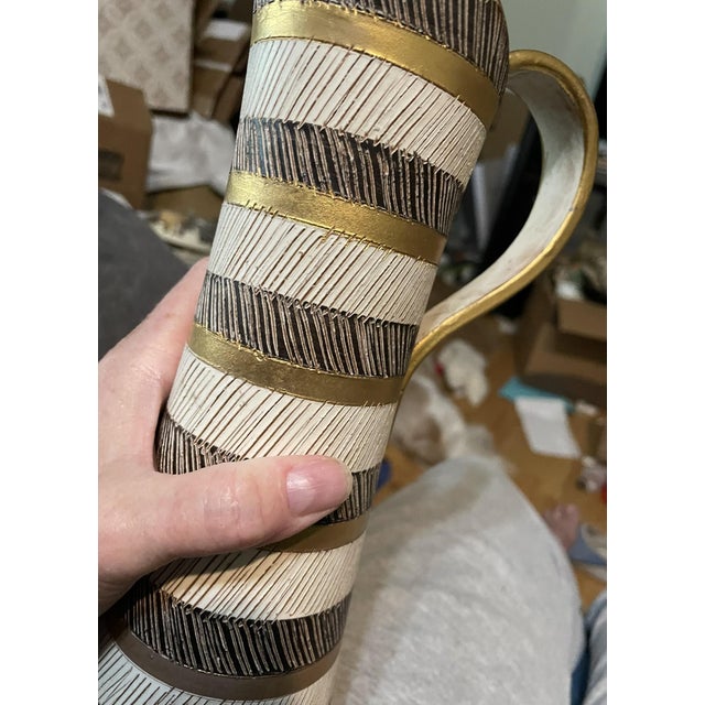 20th C. MCM Italian Bitossi Seta Pitcher Attr. To Aldo Londi For Sale - Image 6 of 14