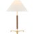 Transitional Ray Booth by Visual Comfort Signature Amaya 28" Table Lamp in Antique-Burnished Brass and Walnut with Linen Shade For Sale - Image 3 of 3