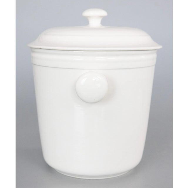 19th Century French Creil Et Montereau White Ironstone Lidded Ice Bucket For Sale - Image 4 of 10