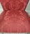 Early 21st Century Hickory Chair James River Fisk Federal Style Mahogany Lolling Armchairs in Raspberry Rose Silk Damask - Pair For Sale - Image 5 of 8