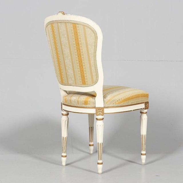 Gustavian (Swedish) Swedish Gustavian White Padded Back Dining Chairs, 1900s, Set of 6 For Sale - Image 3 of 5