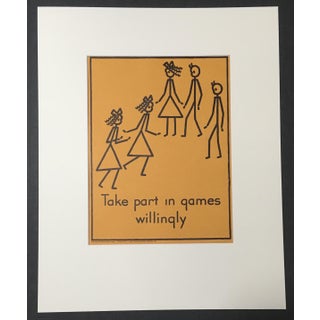 1940s Double-Sided "Good Manners" Stick Figure Poster For Sale