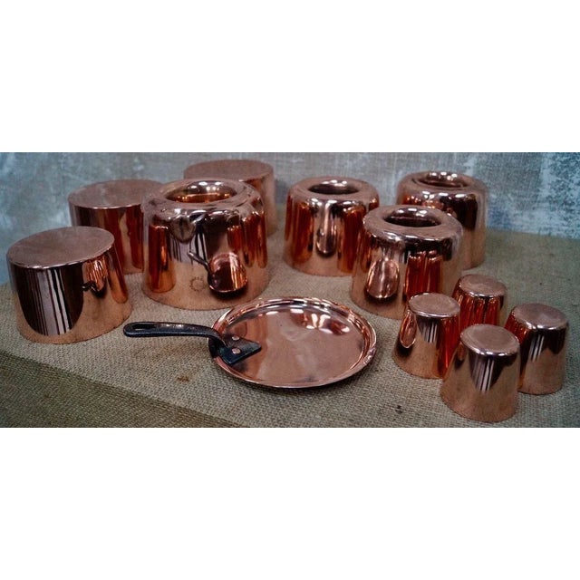 A lovely set of victorian copper jelly moulds, a variety of moulds, 2 have the makers marks for w.s jones br, downs street...