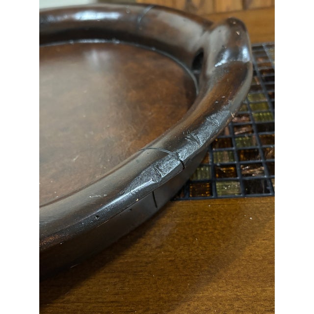 Coffee Vintage Tray - Platter 21" Carved Wood Serving For Sale - Image 8 of 9