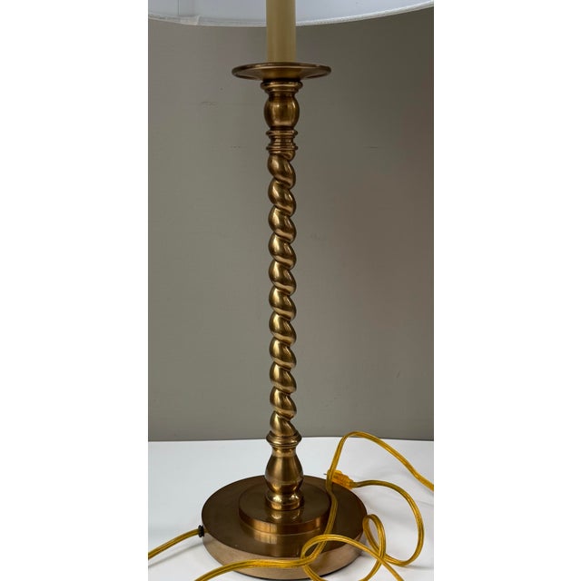 Visual Comfort Pair of Vintage Visual Comfort Barley Twist Buffet Lamps For Sale - Image 4 of 11