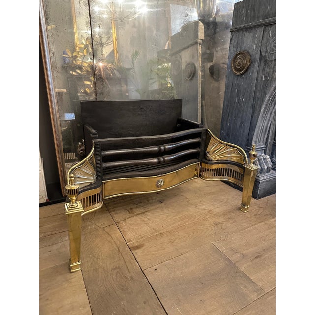 Brown Antique English Brass Fire Grate, 1890 For Sale - Image 8 of 10