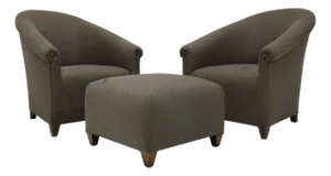 Pair of John Hutton for Donghia Ghost Chairs With Ottoman