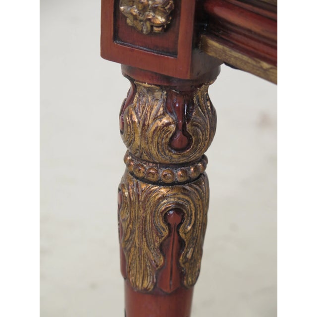 French Louis XVI Style Mahogany & Gold Arm Chairs - a Pair For Sale - Image 11 of 13