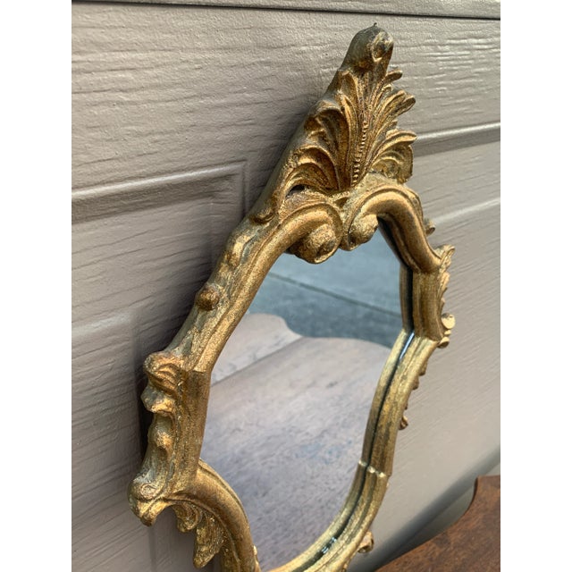 Gold Italian Rococo Style Giltwood Wall Mirror For Sale - Image 8 of 9