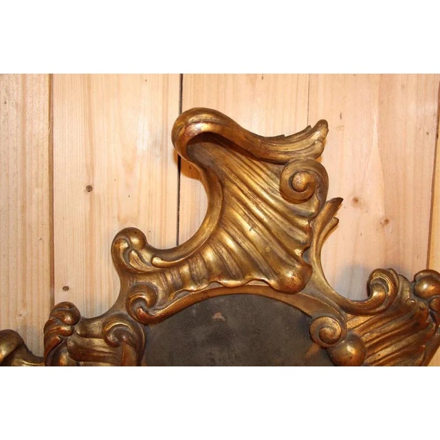 Wood Italian Rococo 18th Century Mirror For Sale - Image 7 of 8