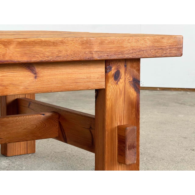 Mid-Century Modern Brutalist Pomeranian Pine Coffee Table, Denmark, 1970s For Sale - Image 6 of 7
