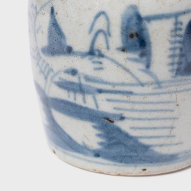 Chinese Petite Blue & White Apothecary Jar, C. 1900 For Sale - Image 4 of 5