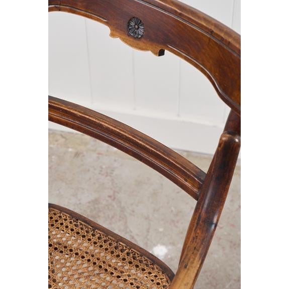 Antique Edwardian Bentwood Occasional Chair With Hand Tied Cane Seat For Sale - Image 9 of 11