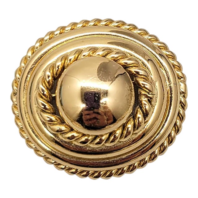 Vintage Signed Henkel & Grosse Goldtone Brooch, 1970 For Sale