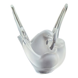 Figurative Vase Sylvie in Satin-Finished Crystal Glass by Lalique, 1960s For Sale