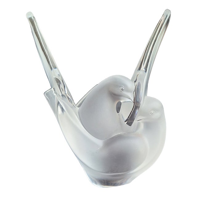 Figurative Vase Sylvie in Satin-Finished Crystal Glass by Lalique, 1960s For Sale