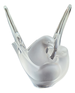 Figurative Vase Sylvie in Satin-Finished Crystal Glass by Lalique, 1960s