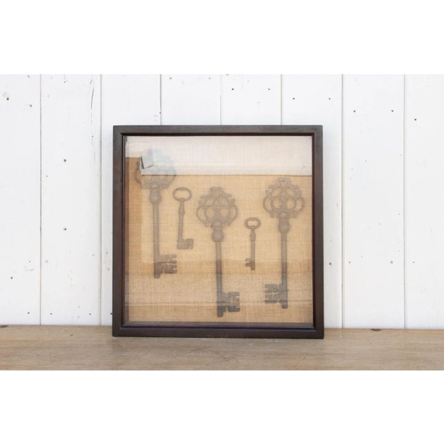 Contemporary Vintage Keys Shadow Box Wall Art For Sale - Image 3 of 9