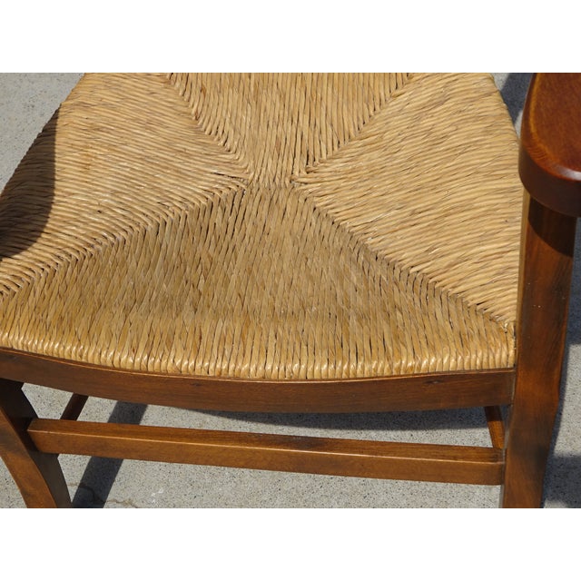 Wood Wood and Straw Grandfathers Armchair, 1980s For Sale - Image 7 of 18