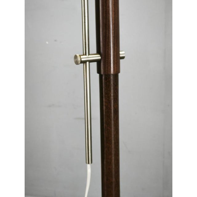 Wood Vintage German Adjustable Oak and Metal Floor Lamp with Handmade Paper Shade, 1970s For Sale - Image 7 of 16