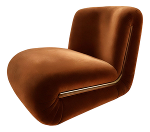 Frenesí Lounge Chair in Brown Velvet from Moanne