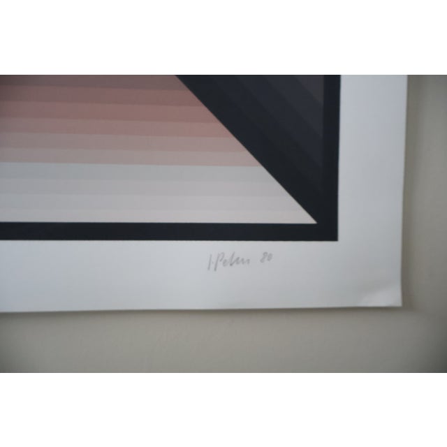Pink Jurgen Peters “Pointed Encounter” Op Art Screenprint, Signed & Numbered, 1980 For Sale - Image 8 of 12