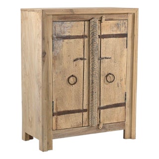 Cabinet/Buffet Constructed From Antique Indian Carved Door Panels and Reclaimed Wood For Sale