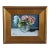 Colorful Mixed Bouquet of Flowers Oil Painting Including the Antiqued Gold Wood Frame For Sale