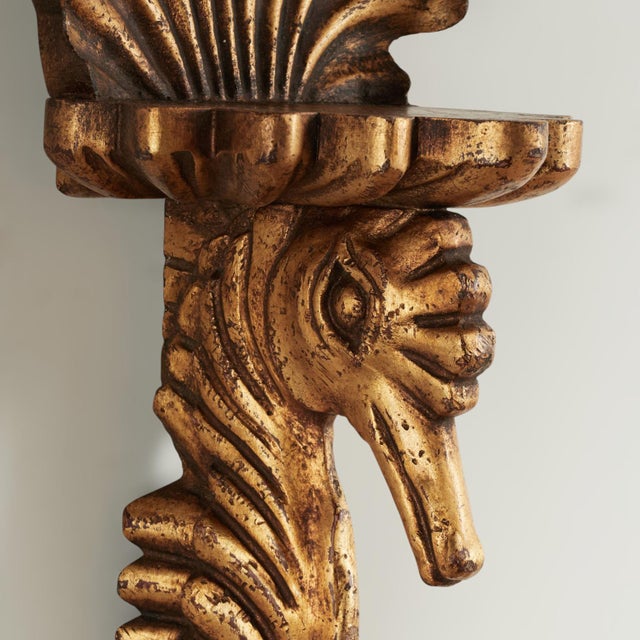 Group of Four Antique Italian Seashell and Seahorse Wall Brackets For Sale In West Palm - Image 6 of 18