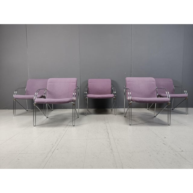 Danish Armchairs by Alfred Hofmann for Gispen/ Labofa, 1970s, Set of 5 For Sale - Image 10 of 11