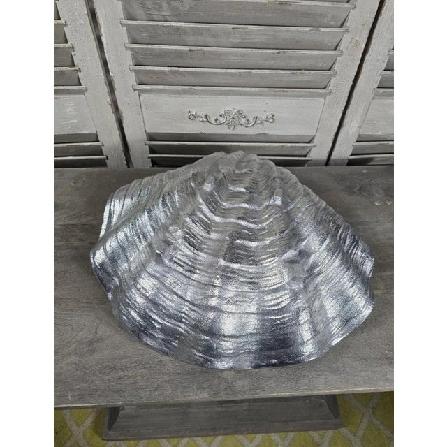 Sculptural Polished Aluminium Open Clam Shell Champagne Cooler For Sale - Image 11 of 17