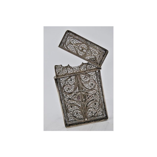 Vintage Filigree Silver Cartoneira For Sale - Image 3 of 9