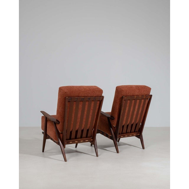 Burnt Orange 19th Century France Burnt Orange Wood Armchair For Sale - Image 8 of 11