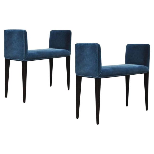 Blue Mid-Century "Bermuda" Benches by Edward Wormley for Dunbar - A Pair For Sale - Image 8 of 8