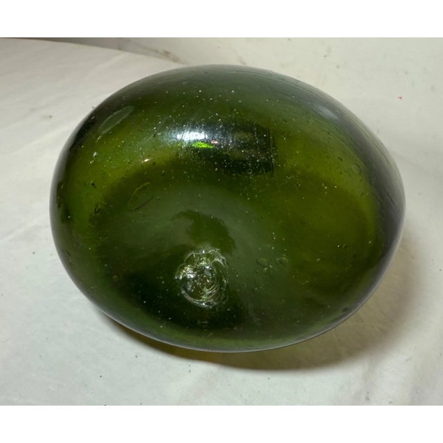 Bottle Green Antique 18th Century Hand Blown Middle Eastern Green Saddle Flask Bottle Jar For Sale - Image 8 of 11